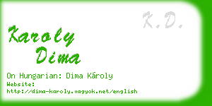 karoly dima business card